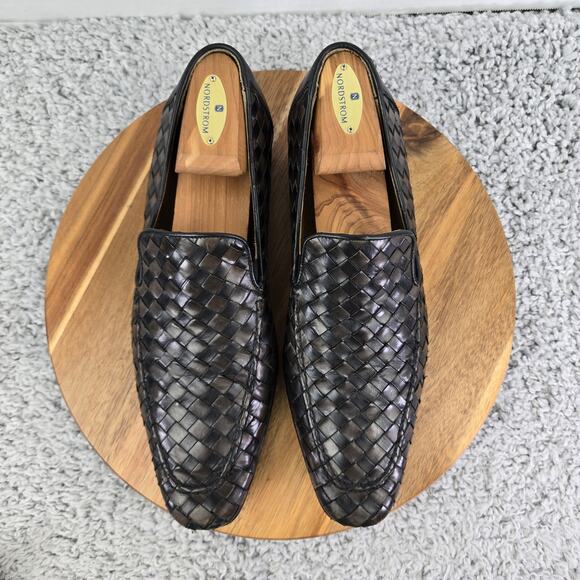 Paul Fredrick Mens 9.5 Brown Checkered Woven Casual Lifestyle Loafer Dress Shoe main image 14